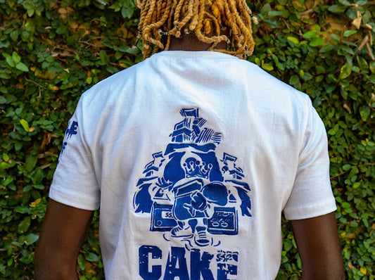 Classic White and Royal Blue Cake T-shirt